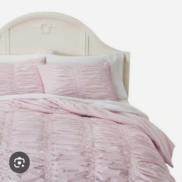 Simply Shabby Chic Pink Ruched Comforter Set - Picture 1 of 9